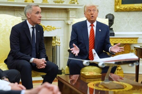 Carney says that Canada 'is not on sale' after Trump pushes 51st state at the Oval office meeting