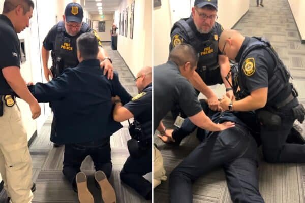 Padilla pushes against Noem’s statement broke into the press conference Padilla pushes against Noem's statement broke into the press conference